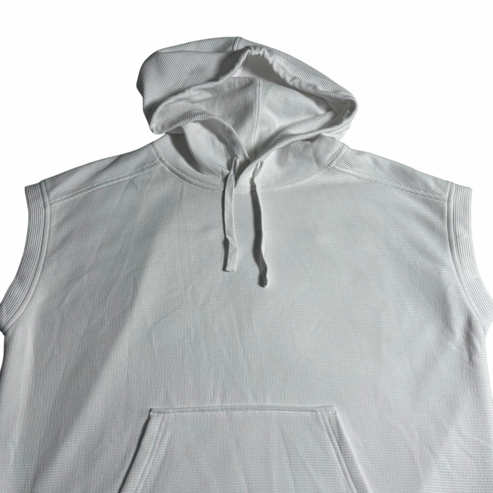 🤍 Zella Sleeveless Hoodie | White Waffle-Knit Pullover | Small